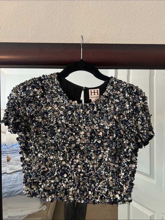 Haute Hippie Tops - Haute Hippie Sequin Top - Black & Silver